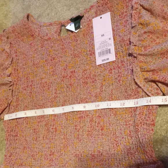 Puff Sleeve Micro Floral Pink Tiered Dress Wild Fable Size XS Mini - Picture 8 of 8